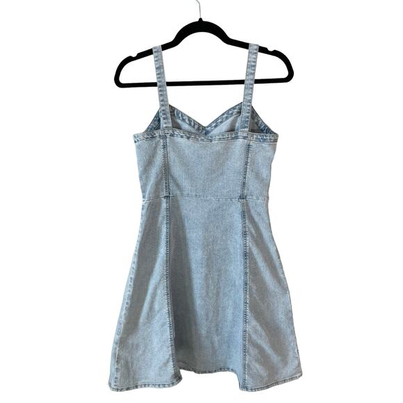 VERO MODA Women Lilith Denim Mini Dress Blue M Coastal Casual Chic Y2K Nostalgia - Picture 4 of 13